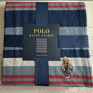 Ralph Lauren Blue and Red Striped Blanket